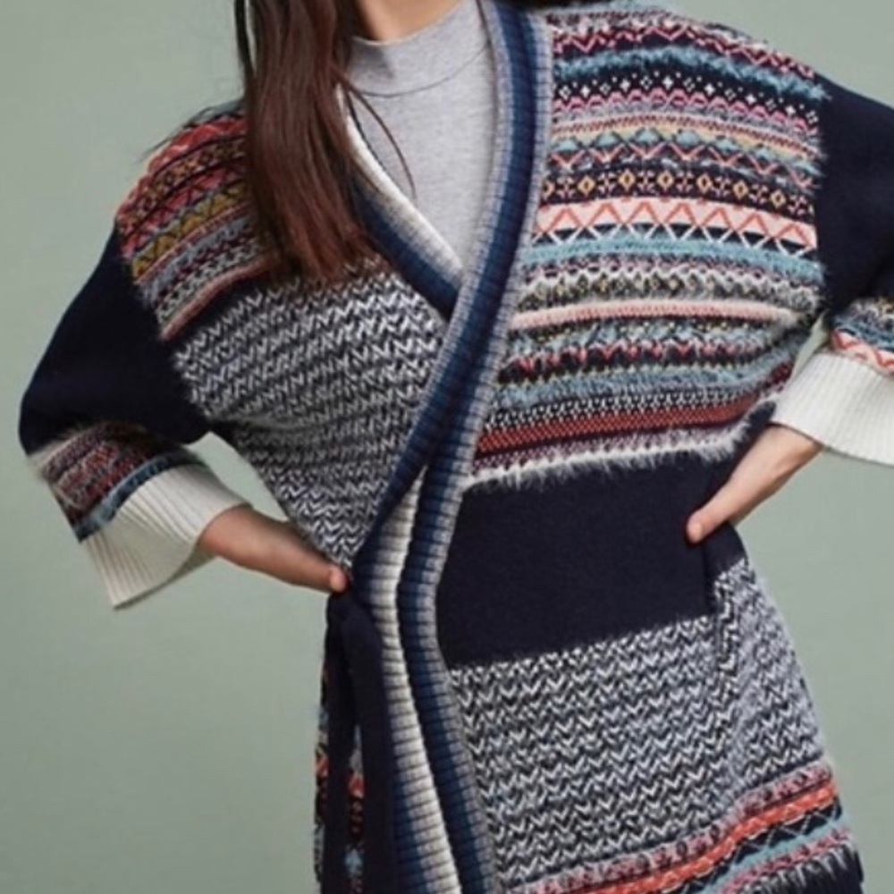 Anthropologie Sleeping on Snow Kimono Wrap Cardigan